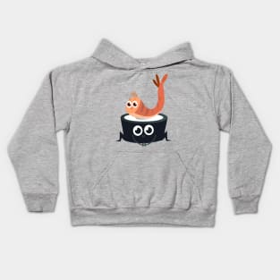 Happy Sushi Rolls - Digital Vector Illustration Kids Hoodie